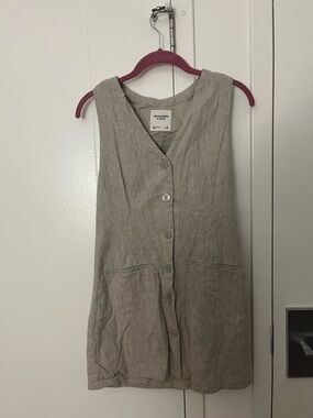 Abercrombie & Fitch Mara Linen-Blend Vest Mini Dress